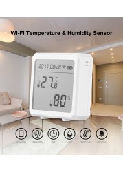 2022 Tuya Smart WiFi Temperature Humidity Sensor Indoor Thermometer with LCD Screen Support Alexa Google