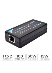 2 port POE extender port transmission extender IEEE802.3af max extend 120m transmission poe extender for ip camera transmission