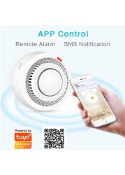 Tuya Zigbee Smoke Detector Fire Protection Standalone Alarm Sensor Battery Operated Smart Life Push Alert Home Security