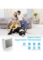 2022 Tuya WiFi Temperature and Humidity Sensor Indoor Hygrometer Thermometer with LCD Display Support Alexa Google Assistant