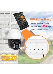 Solar PTZ IP WIFI HD 3MP/8W Outdoor Security Camera Wireless Security Device With Rechargeable Battery