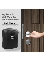 2022 Master Box Lock Wall Mounted Plastic + Aluminum Cabinet With Key Weatherproof 4 Digit Combination Key Box Lock Storage Indoor