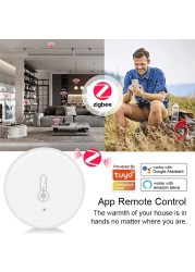 Tuya Smart Temperature Humidity Sensor Zigbee Indoor Real-time Monitor Thermometer Detector Smart Life Control For Alexa