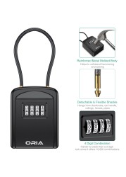 2022 ORIA Master Box Lock 4 Digit Combination Cabinet With Key Waterproof Key Box Lock With Removable Chain