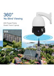 Unilock 4K 8MP Outdoor PTZ POE IP Security Camera 20X Speed ​​Dome CCTV Camera Hikvision Protocol Auto Zoom Cam 80m IR IP66