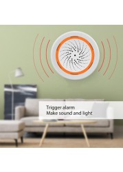 Tuya Zigbee Smart Siren Alarm Light Sound Sensor 3 in 1 90dB Home Security Sirene Works Tuya SmartLife APP Hub Zigbee Gateway