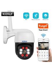 2022 KERUI 3MP Outdoor Camera PTZ WiFi IP Camera 4X Digital Zoom IR Human Detection WIFI CCTV Surveillance Motion Detection