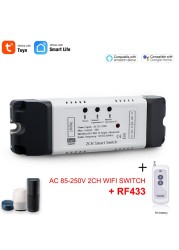 Wifi Smart Garage Door Opener RF 433 Controller Tuya Smart Life APP Timer Switch 7-32V 85-250V Receiver for Alexa Google Home