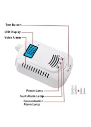 Security Protection Firefighter Carbon Alarm Monoxide Detector CO Sensor Home Gas Analyzer CH4 Butane Propane Gas Detector With EU Plug