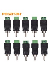 10pcs 2pcs BNC Male Connectors RCA Plug JR-R55 with Audio to Terminal Block for CCTV Camera AHD CVI Camera TVI Camera