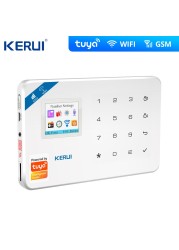 2022 Kerui Tuya W18 لاسلكي واي فاي إنذار المنزل GSM IOS أندرويد APP التحكم LCD GSM SMS لص نظام إنذار لأمن الوطن