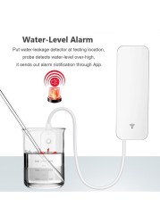 Tuya Wifi Smart Water Leakage Detector Water level  Sensor Water Leak Alert Smart Life Remote Control Home Security Alarm System