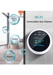 Tuya multifunctional home security protection device fire combustion gas leak detector temperature monitor temperature alarm