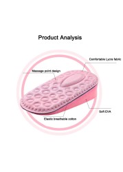 Memory Foam Invisible Height Increase Insoles For Women's Shoes Soles Inner Heel Insert Molds Lift Increase Insoles