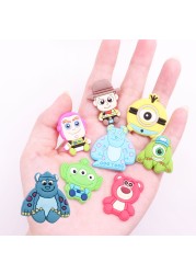 Wholesale 50pcs Cartoon Bear Animals Character Plastic Shoes Magic Shoe Accessories DIY Kids Hole Slippers Wristbands Shoes Croc Jibz