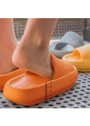 Thick Platform Home Bathroom Slippers Fashion Women Soft Sole EVA Indoor Slides Woman Sandals 2022 Summer Non-slip Flip Flops