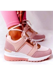 Brand New Design Women Casual Shoes Height Increasing Sports Wedge Shoes Comfortable Air Cushion Sneakers Zapatos De Mujer