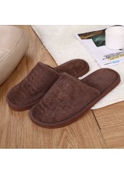 Cute Soft Plush Cotton Slippers Unisex Non-slip Couples Slippers Furry Indoor Home Slippers Women Bedroom Shoes Flip Flops Flats