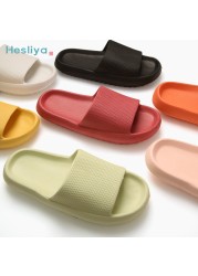 Thick Platform Slippers Cloud Slippers Non-slip EVA Soft Waterproof Women Sandals Silent Damping Bathroom Indoor Shoes For Women