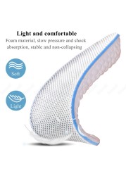 Memory Foam Height Increasing Insoles for Men Women's Shoes Sneakers Heel Insert Comfort Deodorant Shoe Sole Lift Mold