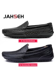 Handmade Genuine Leather Men Loafers Comfortable Slip On Driving Casual Shoes Brand Soft Moccasins Plus Size 37-47 Dropshipping