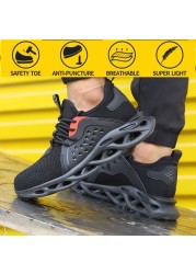 Breathable wear safety shoes to help men in casual safety shoes anti-smashing stab safety shoes for training