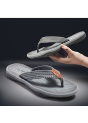 Summer Men Flip Flops Massage Insoles Skid Protective Good Quality Double Sole Soft Comfortable Shoes Large Size Male Shoes Hot Sale