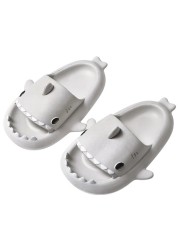 2021 summer indoor outdoor slippers lovely cartoon shark shape slides women shoes parent-child children flip flops men couples