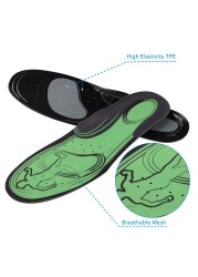 Elino Gel Sport Insoles Printed Mesh Shoe Pads Shock Absorption Feet Protector Insert Cushion Men Women Insoes for Sneaker