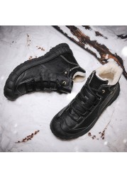 Milgc you Men Winter Boots Men Snow Boots Waterproof Boot Man Keep Warm Black Leather Sneakers Male Luxury Ankle Botas 2021