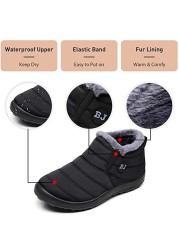 Snow Boots Women Shoes Warm Plush Fur Ankle Boots Winter Female Slip On Waterproof Flat Casual Shoes Ultralight Boots