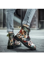 Women's shoes street fashion couples shoes high quality graffiti printing Martin boots outdoor ankle boots casual shoes for women