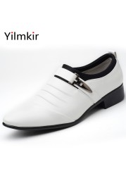 Casual pointed toe formal wear men oxford shoes fashion real business men wear shoes popular banquet all-match flat shoes