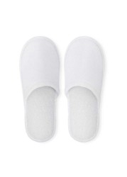 12 Pair Closed Toe Disposable Slippers Women Men Ultra Thin Brushed Plush Non-slip Disposable Slippers For Home Hotel Guest Use