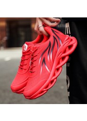 Men's Flame Printed Sneakers High Quality Mesh Weave Comfortable Running Shoes Men Sneakers Breathable Sneakers