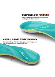 Plantar Fasciitis Flat Feet Arch Support Orthotic Insoles Relief Heel Pain, Sports Orthotic Insole Men Women Sneaker Sole Insert