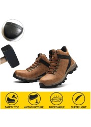 Anti-smashing safety shoes men wear high-top shoes slip waterproof oil safety work protective shoes mens winter boots for work