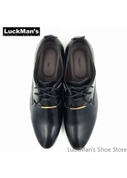 Men's Pointed Toe Faux Leather Oxford Shoes Formal Office Shoes Black Large Size 38-48 Spring Autumn