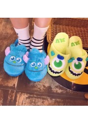 Indoor Cute Mike Soleil Warm Slippers Gril Plush Kids Furry Anime Character Winter Warm Non-slip Children Home Christmas Slippers