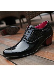 Men Wedding Sneakers Increase Leather Shoes Men Oxford Platform Shoes Pointed Toe Work Shoes High Heel Dress Sabatos G16