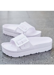 الصيف Birkenstock المرأة منصة النعال 2022 صنادل أرضية المرأة مشبك حذاء كاجوال شاطئ الوجه يتخبط Sandalias Mujer