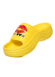 Sexy Lips Print Women Summer Slippers Fashion EVA Thick Platform Beach Sandal Home Slippers Non-slip Flip Flops for Women