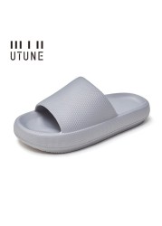 UTUNE EVA Slides Women Platform Slippers Summer Indoor Shoes Bathroom Beach Sandals Men Outside Non-slip Pink Slippers for Woman