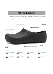 Hotel Kitchen Clogs Non-slip Chef Shoes Casual Flat Work Shoes Breathable Resistant Kitchen Cook Work Shoes Plus Size 37-46