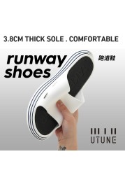 UTUNE Outside Slippers Men Summer Runway Shoes EVA Outdoor Women Slides Soft Thick Sole Non-slip Pool Beach Sandals Indoor Bathroom