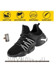 Breathable anti-smashing safety shoes men's anti-puncture sportswear resistant non-slip safety protective work shoes