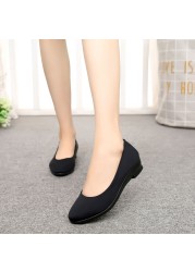 Black Ballet Shoes Women Office Work Boat Shoes Canvas Moccasin Shoes Pregnant Women Loafers