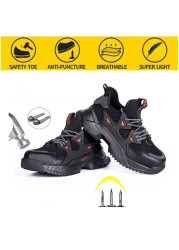 Safety shoes men's breathable anti-smashing anti-puncture safety shoes work shoes new all seasons indestructible shoes