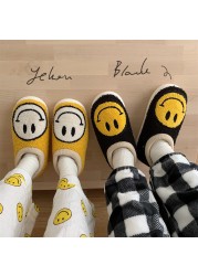 2021 lovely smile cotton slippers winter warm house thick-soled indoor slippers non-slip outdoor volvi fur slippers women shoes