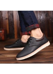 Leather casual shoes for men 2021 autumn winter original brand luxury platform oxfords shoes male walking breathable sneakers